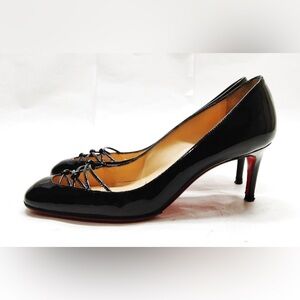 Christian Louboutin Black and Red Patent Leather Women's Heels